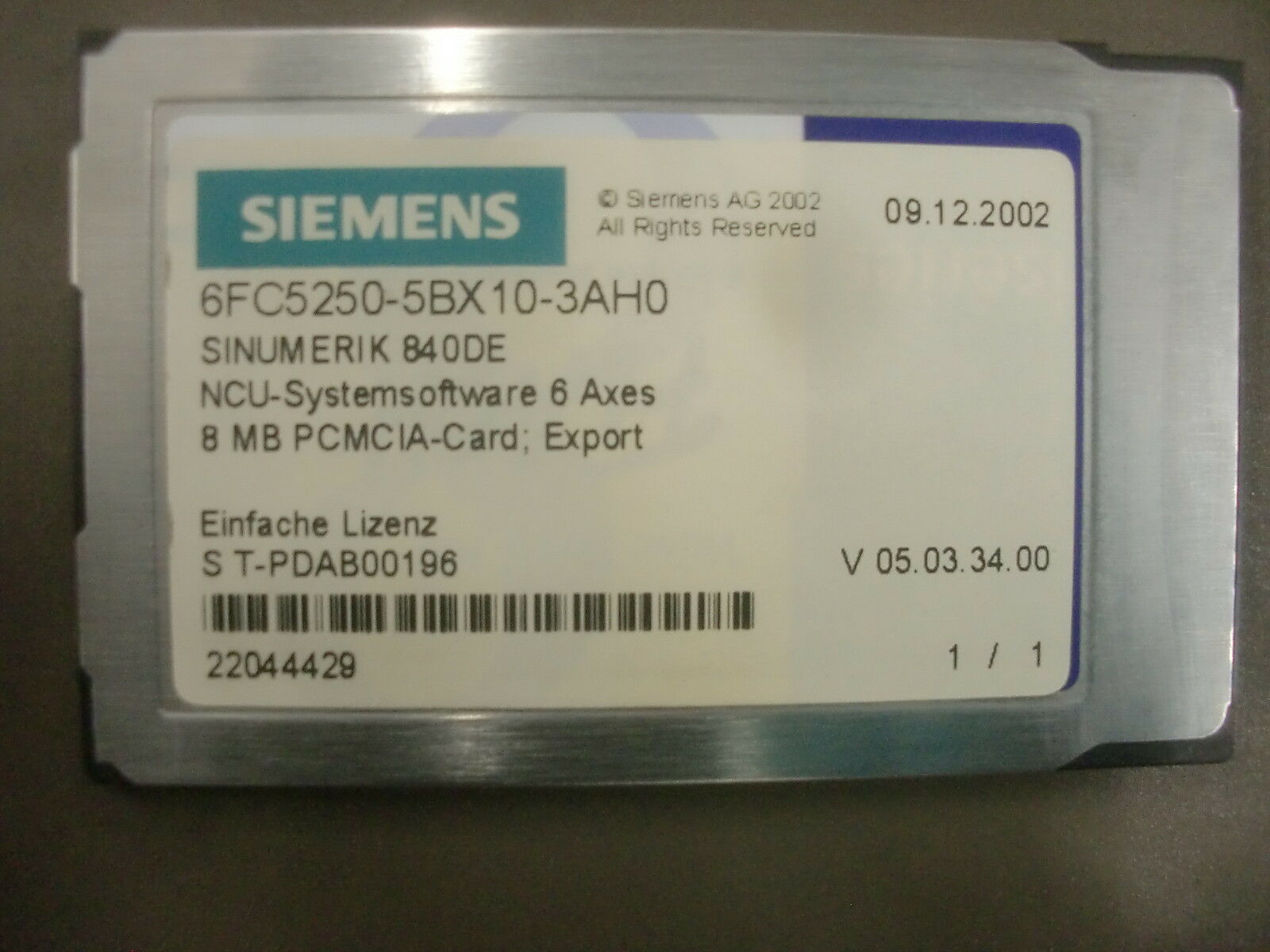 SIEMENS 6FC5250-5BX10-3AH0